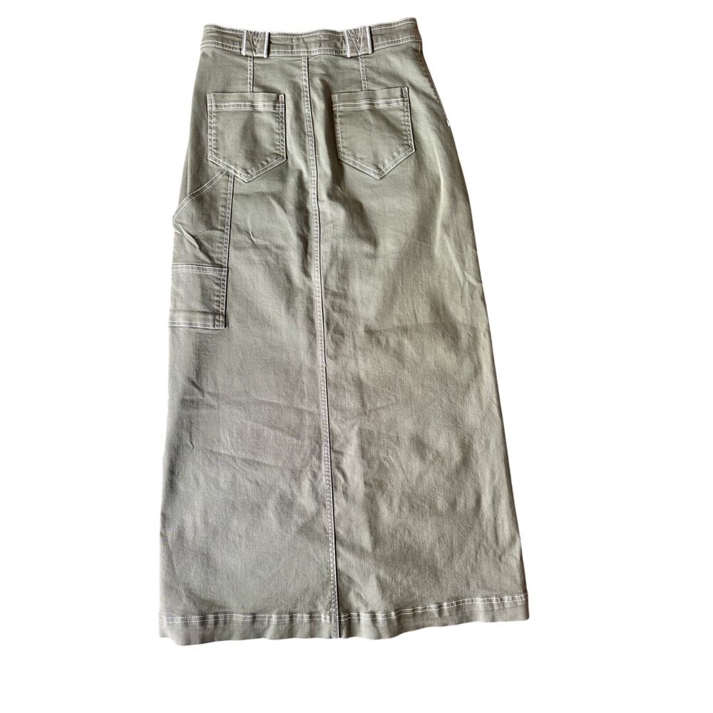 Pilcro by Anthropologie Carpenter Maxi Skirt | Moss Green | Size xs workwear - Picture 4 of 9